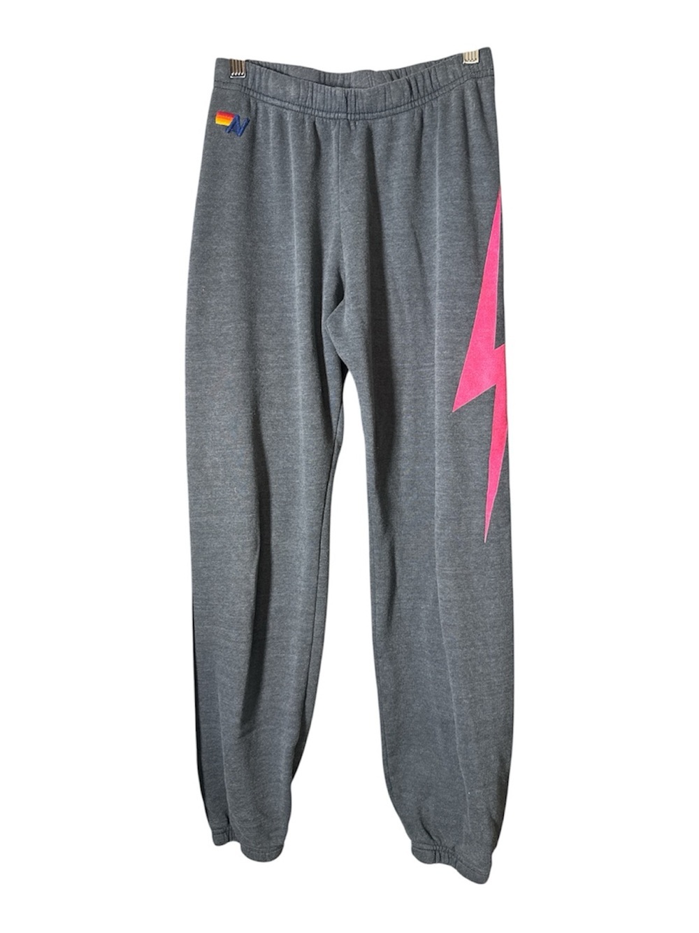 Aviator Nation Bolt Sweatpants Gray Pink Size S